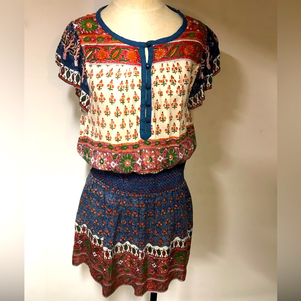 Faherty Multicolor Printed Boho Mini Dress